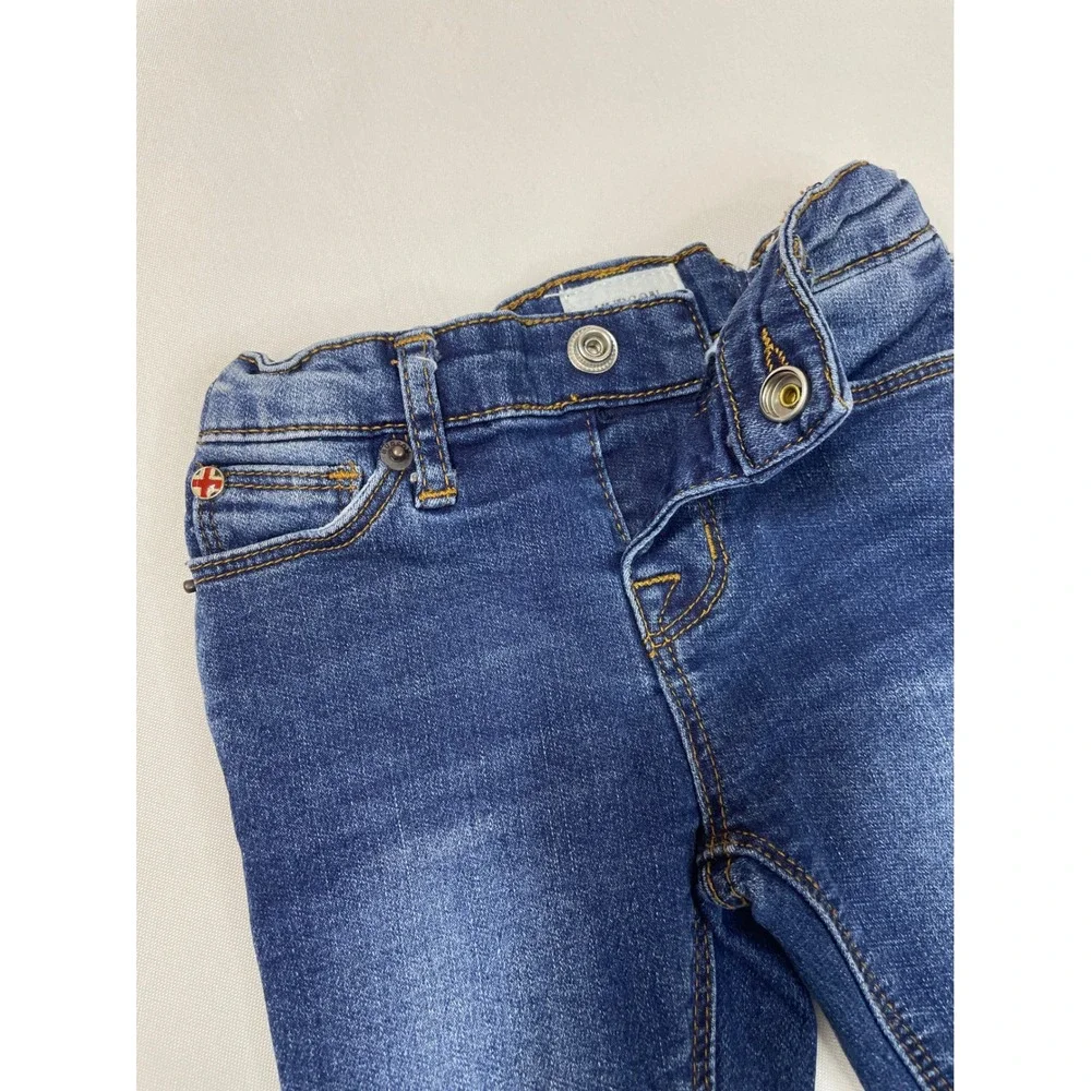 Hudson Kids Jeans Blue Distressed Raw Hem Adjustable Waist Size 18‎ Months